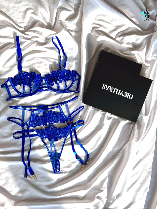 Blue Carnation Lingerie Set