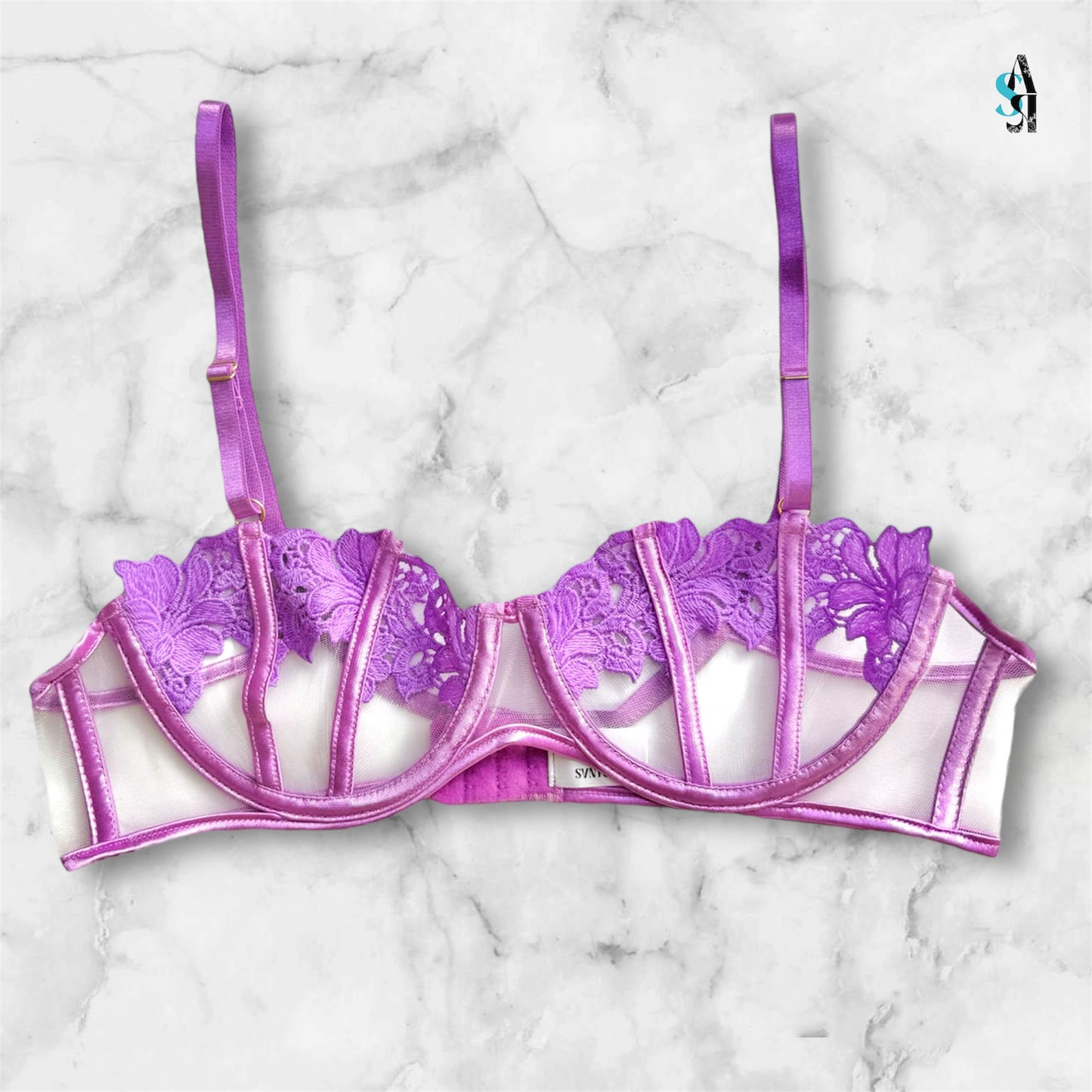 Purple Carnation Lingerie Set