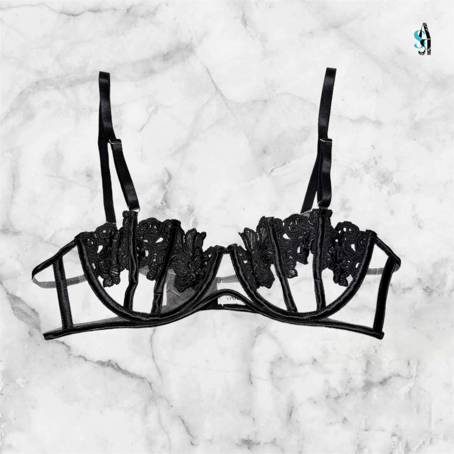 Black Carnation Lingerie Set